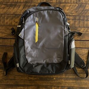 Dell Black and Gray Men's Backpack with Yellow Accent